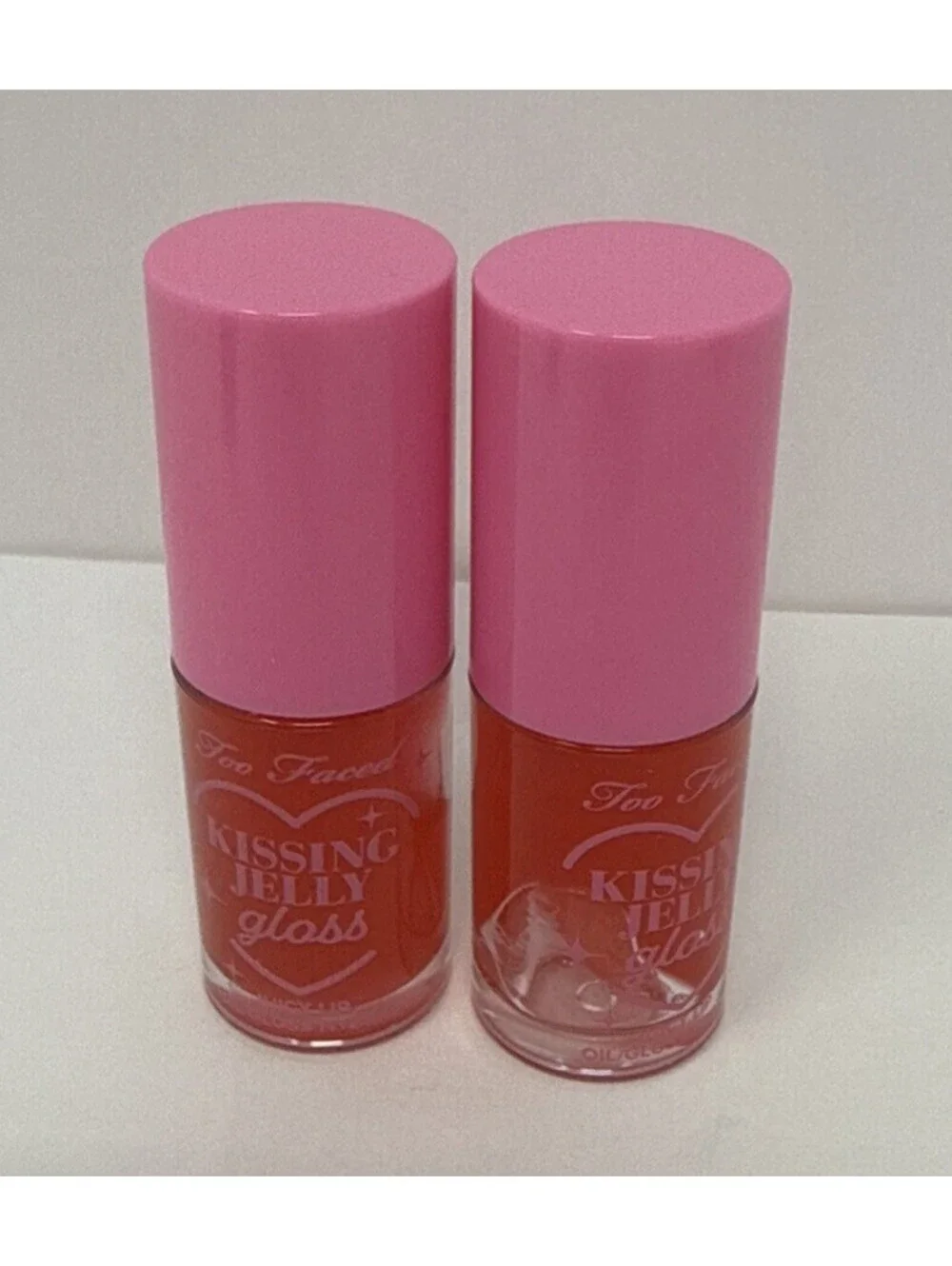 2X Too Faced Kissing Jelly Gloss (Bubblegum+Sour Watermelon) 0.15oz (Each) RN3